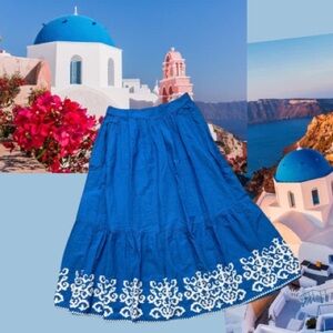 Blue Embroidered Women's Skirt